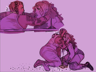 Line art minimal shading example