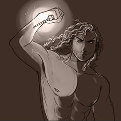 Line art minimal shading example